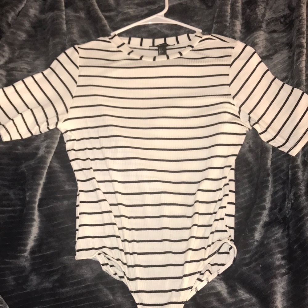 A white and black bodysuit